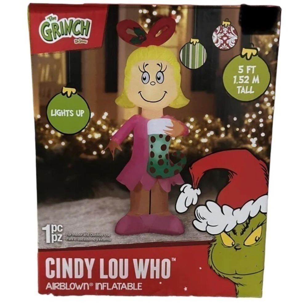 Cindy Lou Who Inflatable 5ft Christmas Decoration NEW Dr. Seuss Blow Up